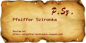 Pfeiffer Szironka névjegykártya